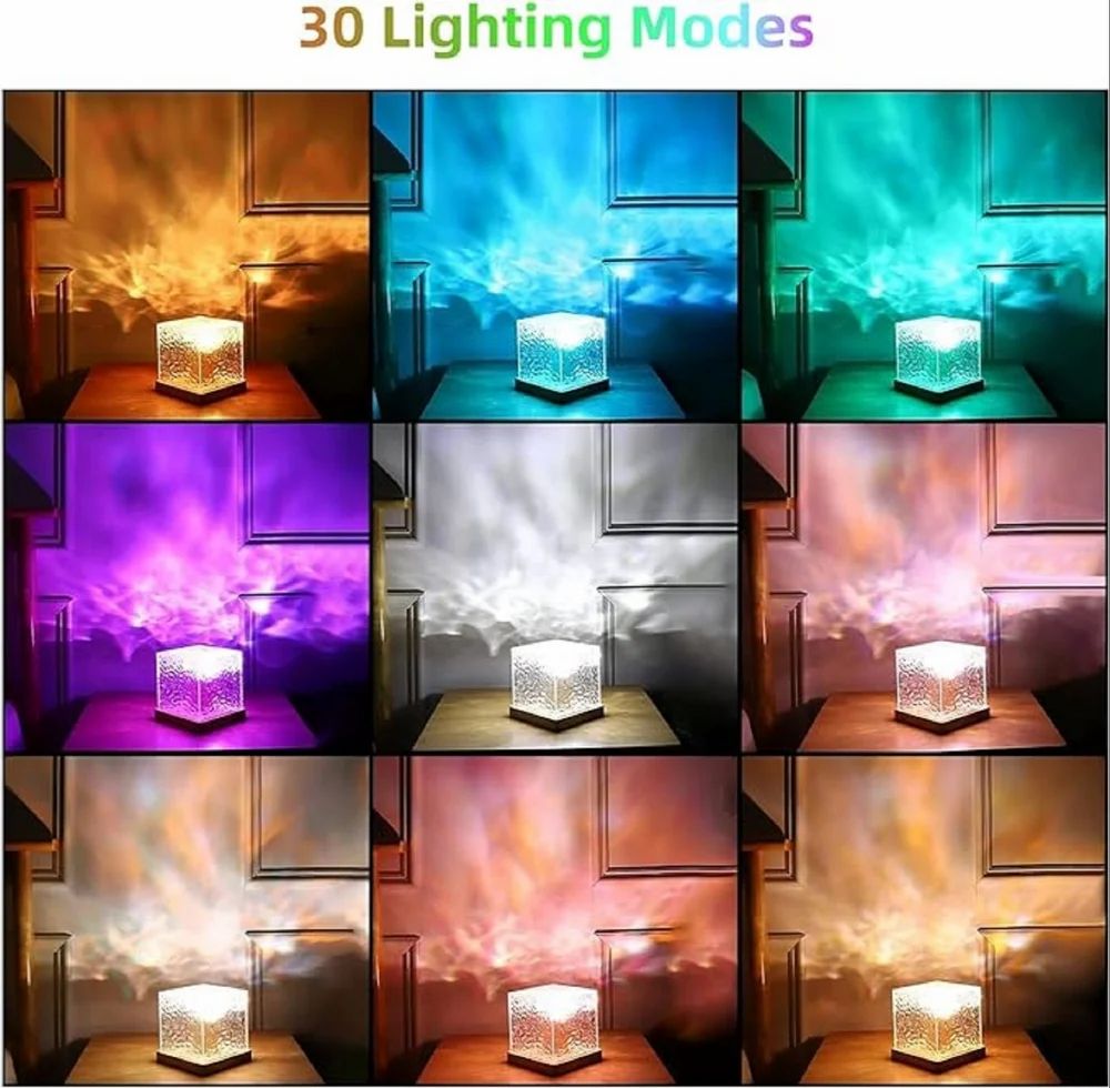 Ocean Wave Projector Night Lamp Water Ripple Light Northern Lights 3D Illusion Projector Lamp