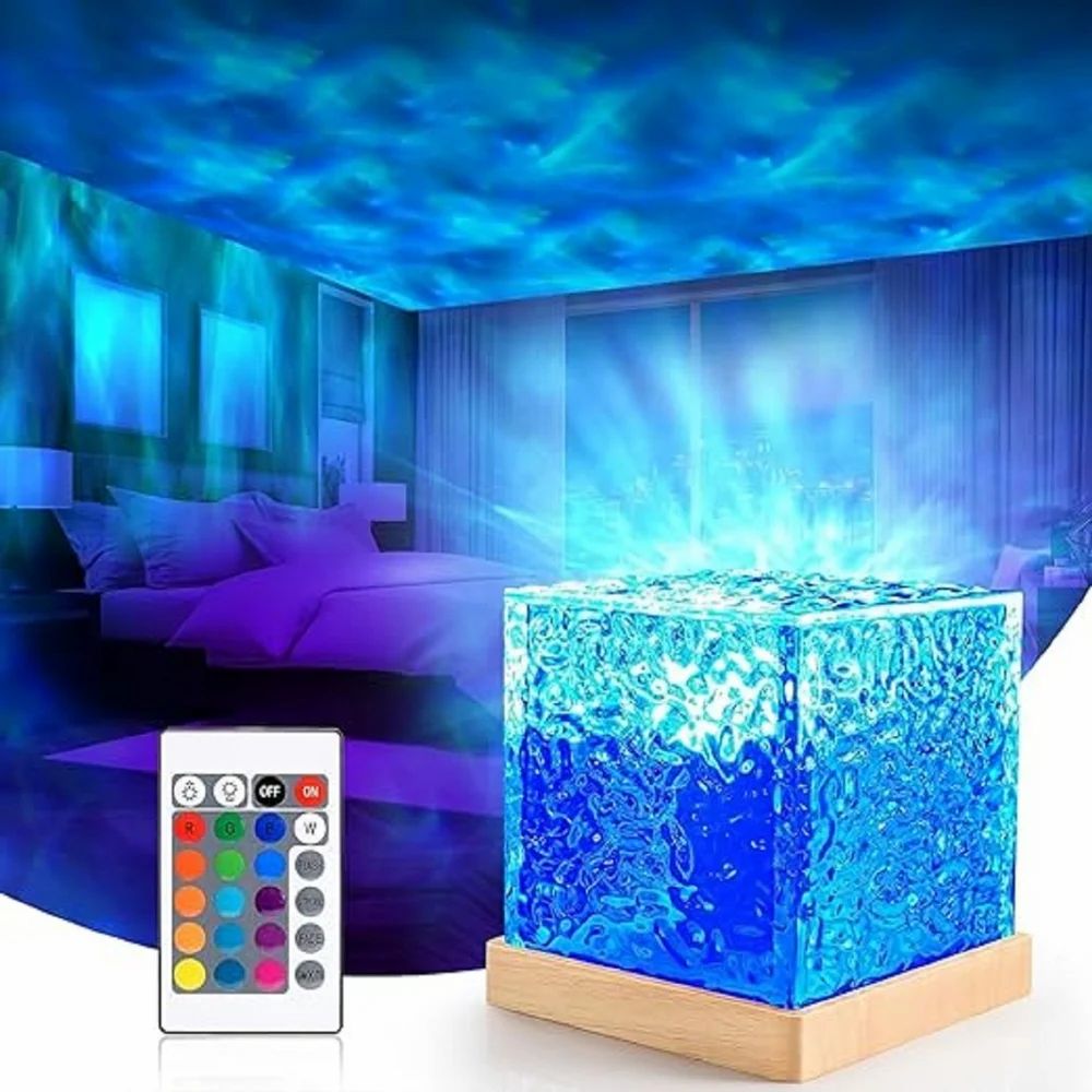 Ocean Wave Projector Night Lamp Water Ripple Light Northern Lights 3D Illusion Projector Lamp