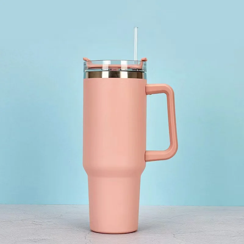 Tumbler with Handle and Straw