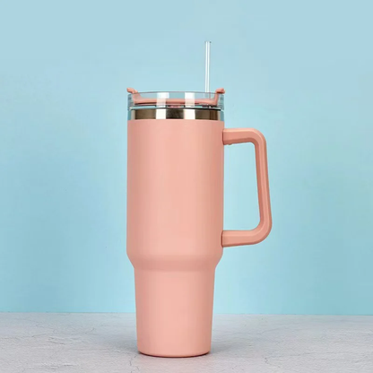 Tumbler with Handle and Straw