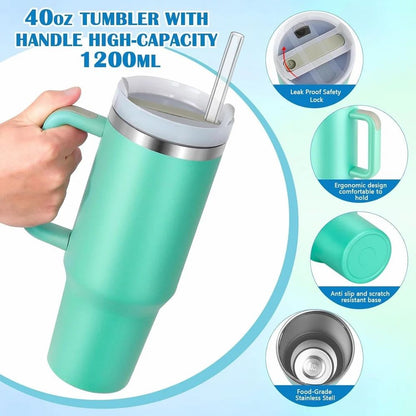 Tumbler with Handle and Straw