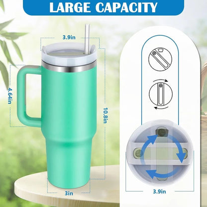 Tumbler with Handle and Straw