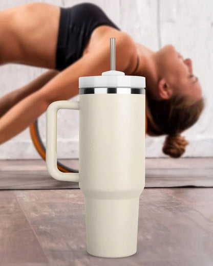 Tumbler with Handle and Straw