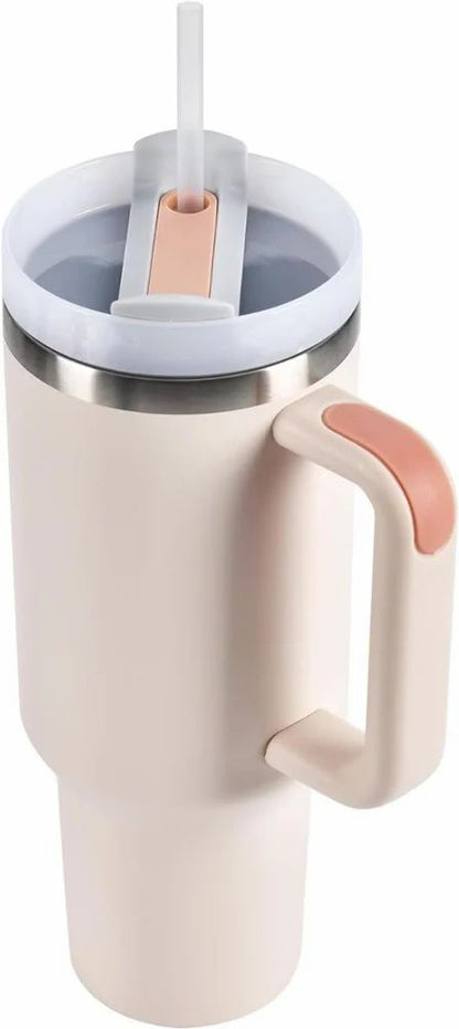 Tumbler with Handle and Straw