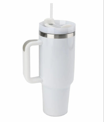 Tumbler with Handle and Straw